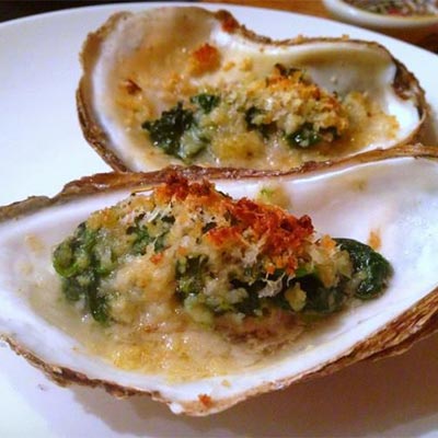 Gratinées Oysters cooked